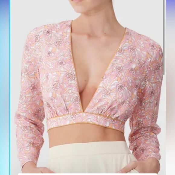 Keepsake the label long sleeve V neck crop top size XS - Picture 2 of 16